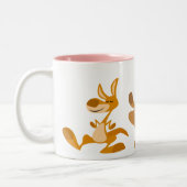 Niedliches Trio der Cartoon-Känguru-Tasse Zweifarbige Tasse (Links)
