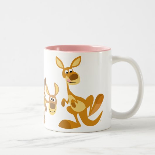 Niedliches Trio der Cartoon-Känguru-Tasse Zweifarbige Tasse (Rechts)