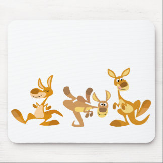 Niedliches Trio der Cartoon-Kängurus Mousepad