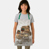 Niedliches Trio der grünen Teals Ducks Schürze (Insitu)