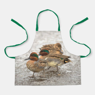 Niedliches Trio der grünen Teals Ducks Schürze