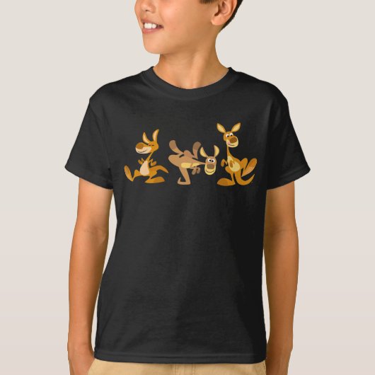 Niedliches Trio des Cartoon Kangaroos Children T - T-Shirt (Vorderseite)