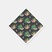 Niedliches Tropenfrosch- und Schmetterlingsmuster Serviette (Ecke)