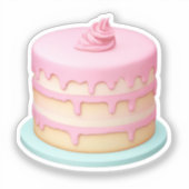 Niedliches Tropfen Pink Cake Emoji Aufkleber (Vorderseite)