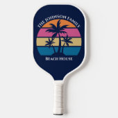 Niedliches Tropical Beach Palm Tree Custom Beach H Pickleball Schläger (Rückseite)