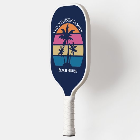 Niedliches Tropical Beach Palm Tree Custom Beach H Pickleball Schläger (Links)