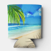 Niedliches Tropical Beach Wasserfarbe Custom Bache Dosenkühler (Rückseite)