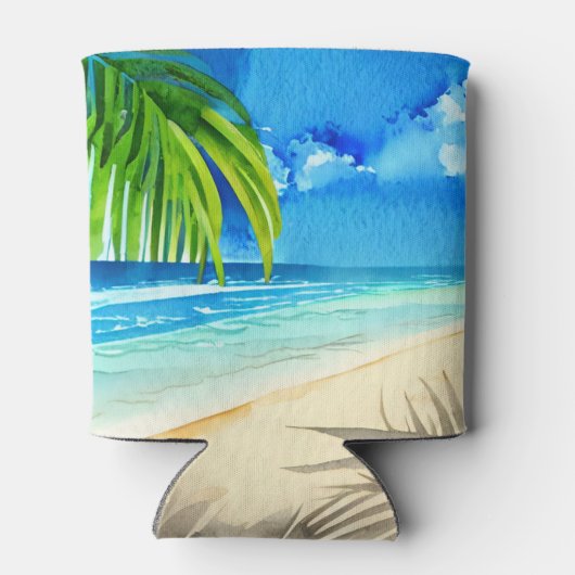 Niedliches Tropical Beach Wasserfarbe Custom Bache Dosenkühler (Rückseite)