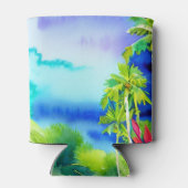 Niedliches Tropical Beach Wasserfarbe Custom Bache Dosenkühler (Rückseite)