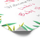 Niedliches Tropical Flamingo Girl Babydusche Empfa Poster (Ecke)