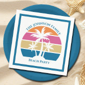 Niedliches Tropical Palm Tree Custom Blue Beach Pa Serviette