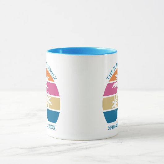 Niedliches Tropical Sunset Palm Tree Custom Beach Tasse (Zentrum)