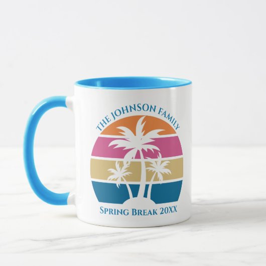Niedliches Tropical Sunset Palm Tree Custom Beach Tasse (Links)