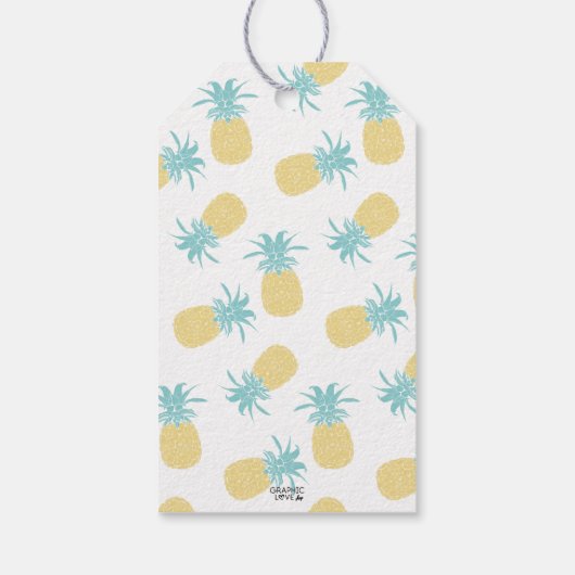 Niedliches tropisches Ananas Luau Party Vielen Dan Geschenkanhänger (Rückseite)