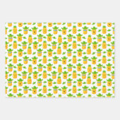 Niedliches Tropisches Ananas-Umhüllungspapier Set Geschenkpapier Set (Vorderseite)