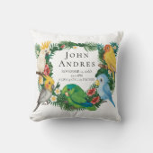 Niedliches tropisches Exotic Baby Parrots Boy Kind Kissen (Vorderseite)