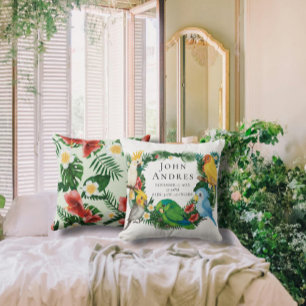 Niedliches tropisches Exotic Baby Parrots Boy Kind Kissen