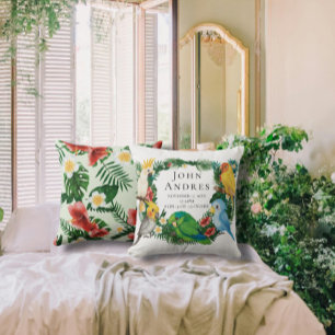 Niedliches tropisches Exotic Baby Parrots Boy Kind Kissen