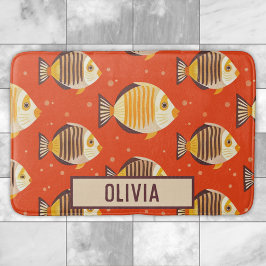 Niedliches tropisches Fischmuster Badematte