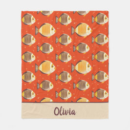 Niedliches tropisches Fischmuster Fleecedecke