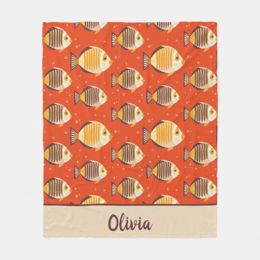 Niedliches tropisches Fischmuster Fleecedecke (Vorderseite)