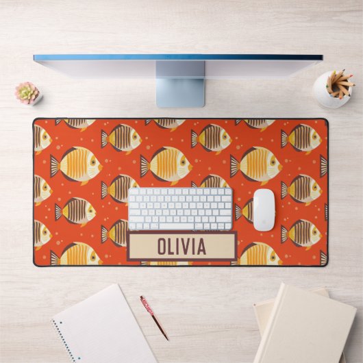 Niedliches tropisches Fischmuster Schreibtischunterlage (Büro 1)