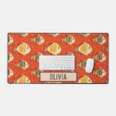 Niedliches tropisches Fischmuster Schreibtischunterlage (Tastatur & Maus)