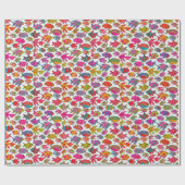 Niedliches tropisches Fischrot Türkisfarben Lila M Geschenkpapier (Flach)