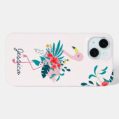Niedliches tropisches Flamingo Case-Mate iPhone Hülle (Rückseite (Horizontal))