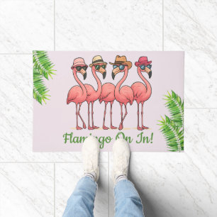 Niedliches tropisches Flamingo Fußmatte