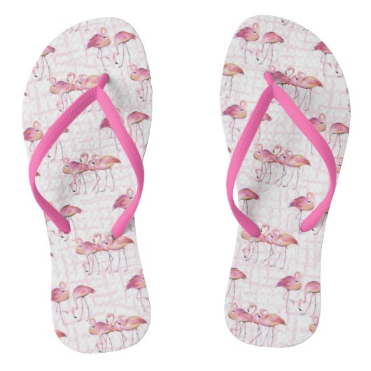 niedliches, tropisches Flamingo-Muster Flip Flops Badesandalen (Fußbett)