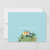 Niedliches Tropisches Jungle Thema Kinderdusche Ei Einladung (Rückseite)