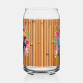 Niedliches tropisches Papagei Beach Party Zuhause Dosenglas (Links)