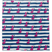 niedliches tropisches Rosa-Baby-Flamingo-Marinebra Duschvorhang (Vorderseite)