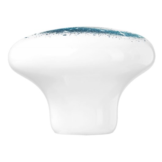 Niedliches tropisches Strandhaus Delfine Keramikknauf (Seitenansicht)