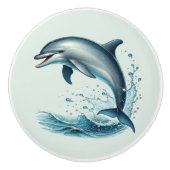 Niedliches tropisches Strandhaus Delfine Keramikknauf (Vorderseite)