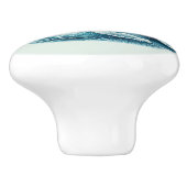 Niedliches tropisches Strandhaus Delfine Keramikknauf (Seitenansicht)