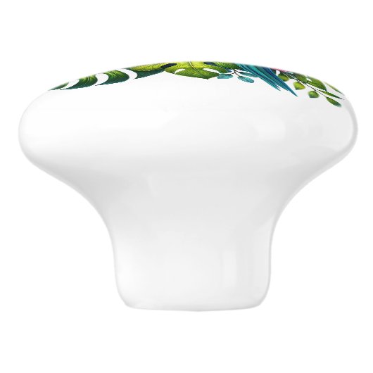 Niedliches tropisches Strandhaus Keramikknauf (Seitenansicht)