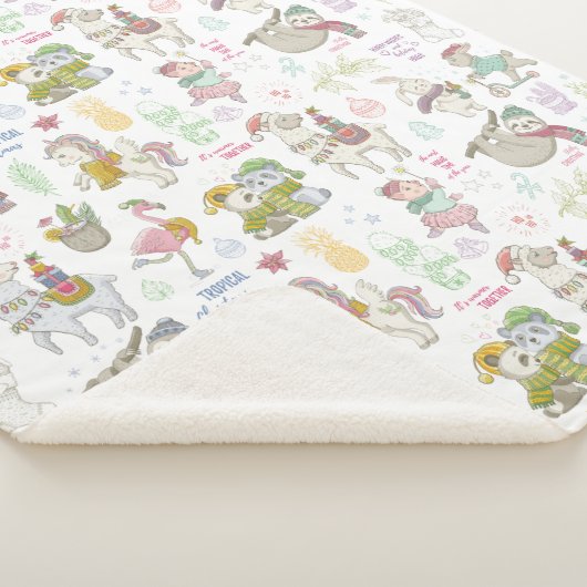 Niedliches tropisches Weihnachtssherpa Blanket Sherpadecke (3/4)