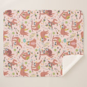 Niedliches tropisches Weihnachtssherpa Blanket Sherpadecke (Vorderseite (Horizontal))