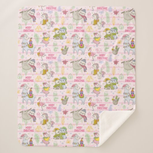 Niedliches tropisches Weihnachtssherpa Blanket Sherpadecke (Vorderseite)