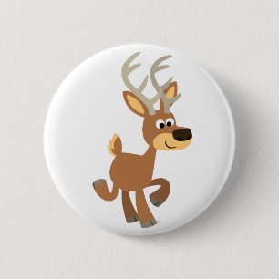 Niedliches Trotting Cartoon Deer Button Abzeichen