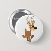 Niedliches Trotting Cartoon Deer Button Abzeichen (Vorne & Hinten)