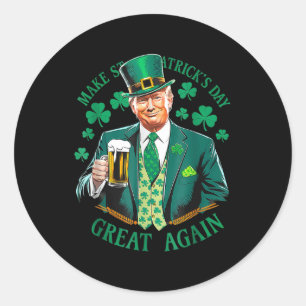 Niedliches Trump Kleeblatt Beer St. Patricks Day G Runder Aufkleber