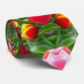 Niedliches Tulpenmuster Krawatte (Gerollt)
