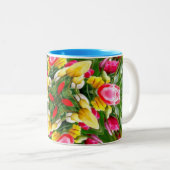Niedliches Tulpenmuster Zweifarbige Tasse (VorderseiteRechts)