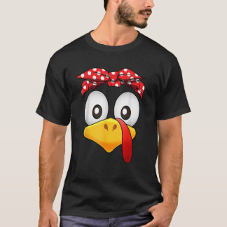 Niedliches Türkei-Gesicht Girl-Punkt-Headband T-Shirt