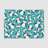 Niedliches Türkis Penguinmuster Seidenpapier (Vorderseite)