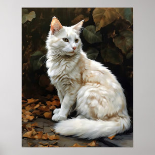 Niedliches Türkisches Angora Cat Art Print Poster