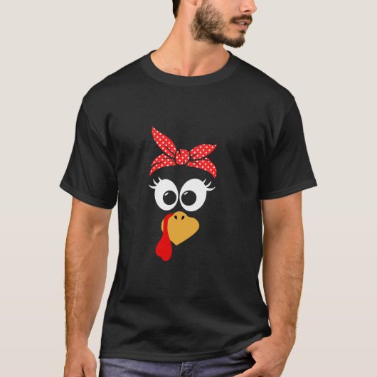 Niedliches türkisches Gesicht Bandana Red Dot Patt T-Shirt (Vorderseite)